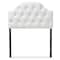 Baxton Studio Morris White Upholstered Button-Tufted Twin Size Headboard 125-6977 - alternate 1